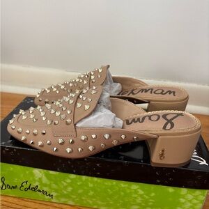 Sam Edelman Nude Studded Mules